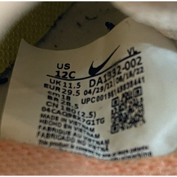 Nike Tiempo Legend 9 Kids Children's Shoes White Yellow Size 12C DA1332-002 - Picture 8 of 9